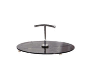 Cheese Platter Silver Glass