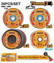 INGCO 30 Pcs 76mm disc collection