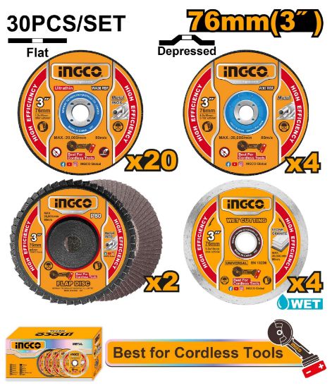 INGCO 30 Pcs 76mm disc collection