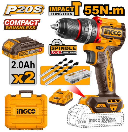 INGCO 20V Cordless Impact Drill 55N.m