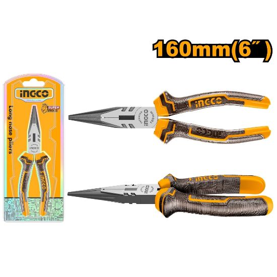 Ingco Carbon steel long nose plier 160mm 6"