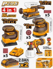 INGCO 20V 4 In 1 Cordless Paint Gun And Sanders