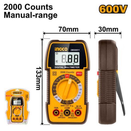 INGCO Digital Multimeter 600V 2000 Count