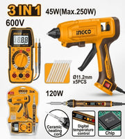 INGCO 3-in-1 Combo Glue Gun and Multimeter 120W