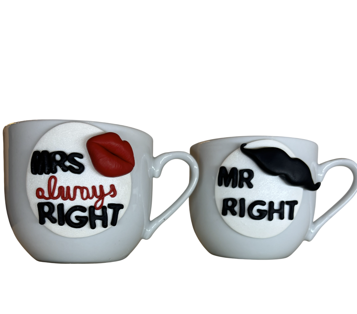 Polymer Clay Mr & Mrs Mug Set