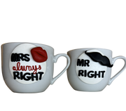 Polymer Clay Mr & Mrs Mug Set
