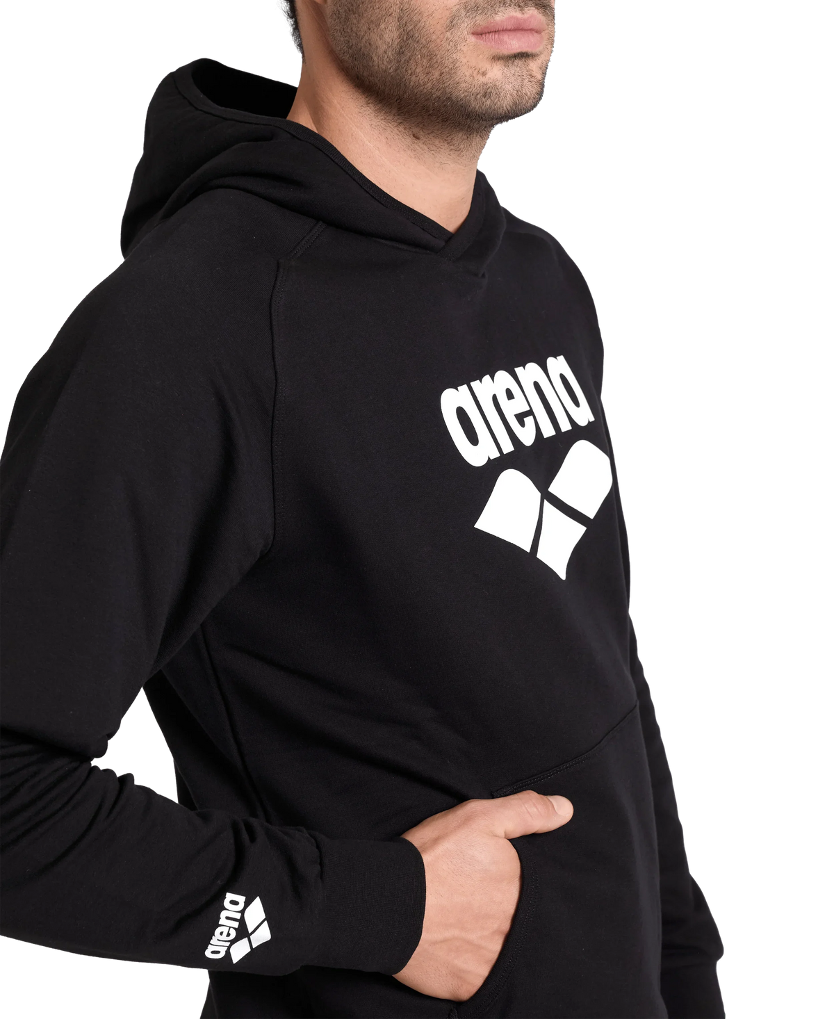 Arena Graphic Logo Black Hoodie Sweatshirt