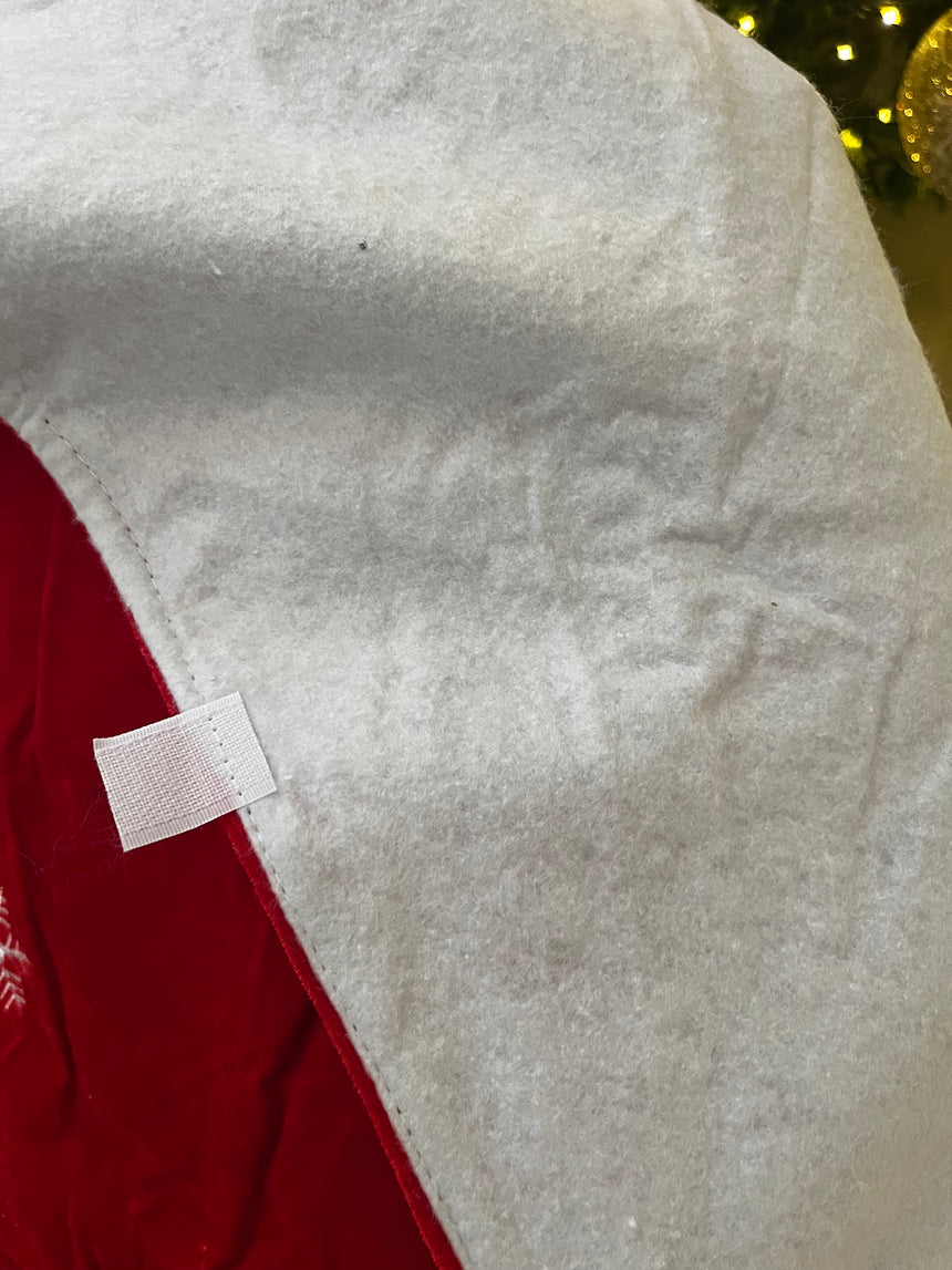 Christmas Tree Skirt Velvet Santa And Train