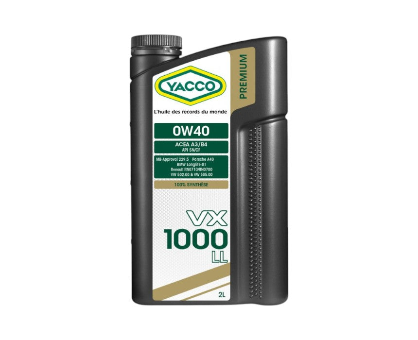 Yacco 0W40 VX 1000 Premium Motor Oil - 2 L