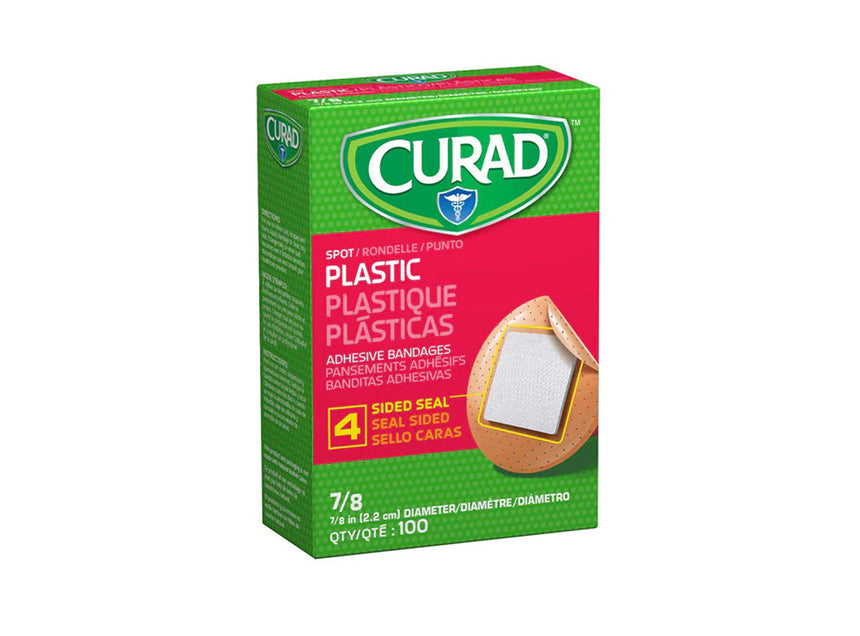 Curad Plastic Rounded Spot Plaster 100 Pieces