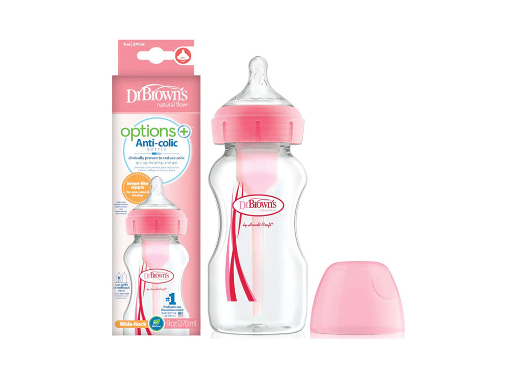 Dr Brown's Options Anti Colic Bottle To Sippy Pink 270 mL