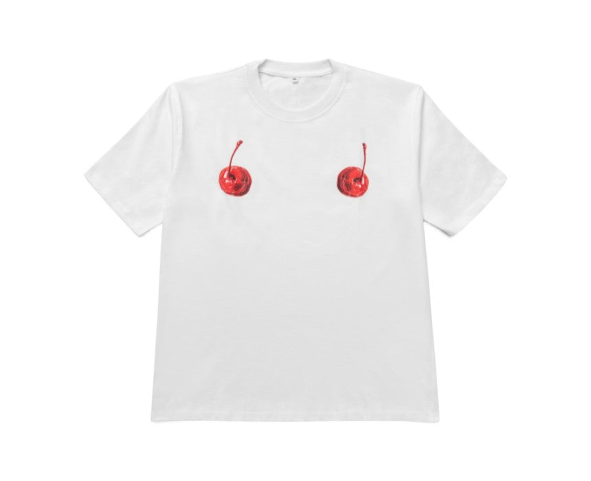 Oversized Birthday T-shirt White Cherries
