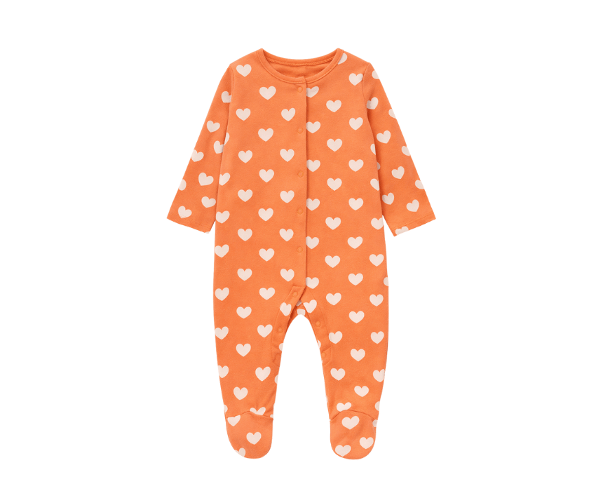 Heart Print Baby Sleepsuit - Newborn