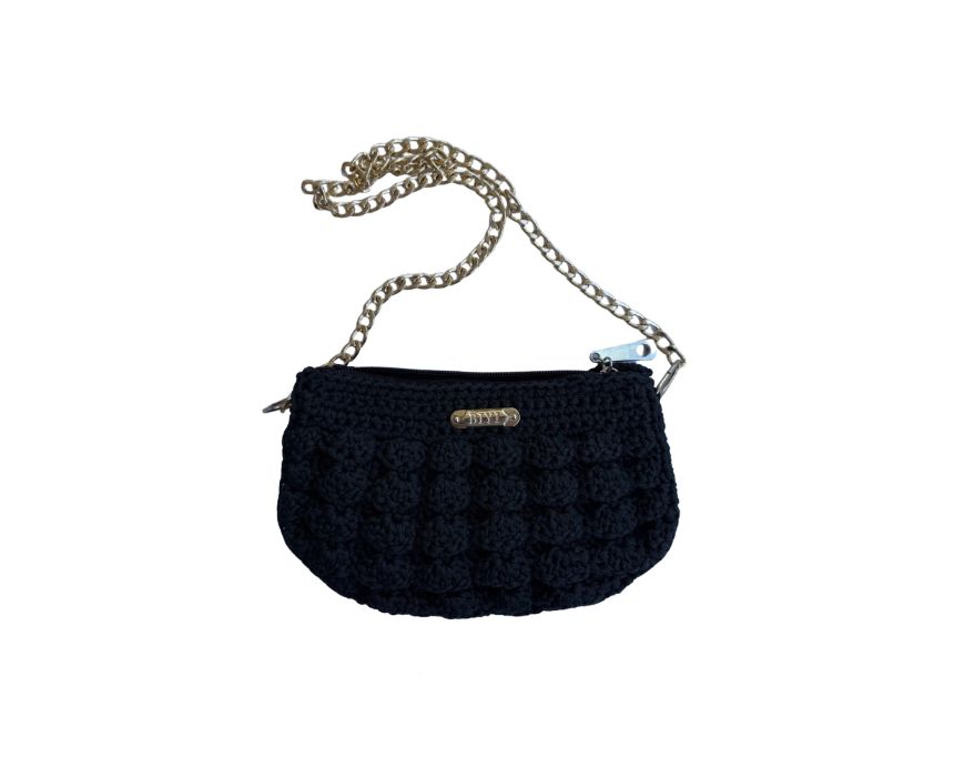 Crochet Shoulder Bag Black