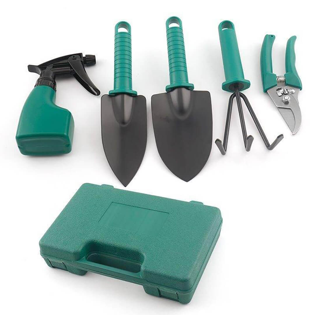 Green Portable Gardening Tool Kit - 10-Piece Set