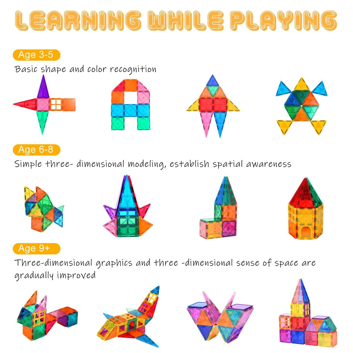 100-Piece Magnetic Building Block Set