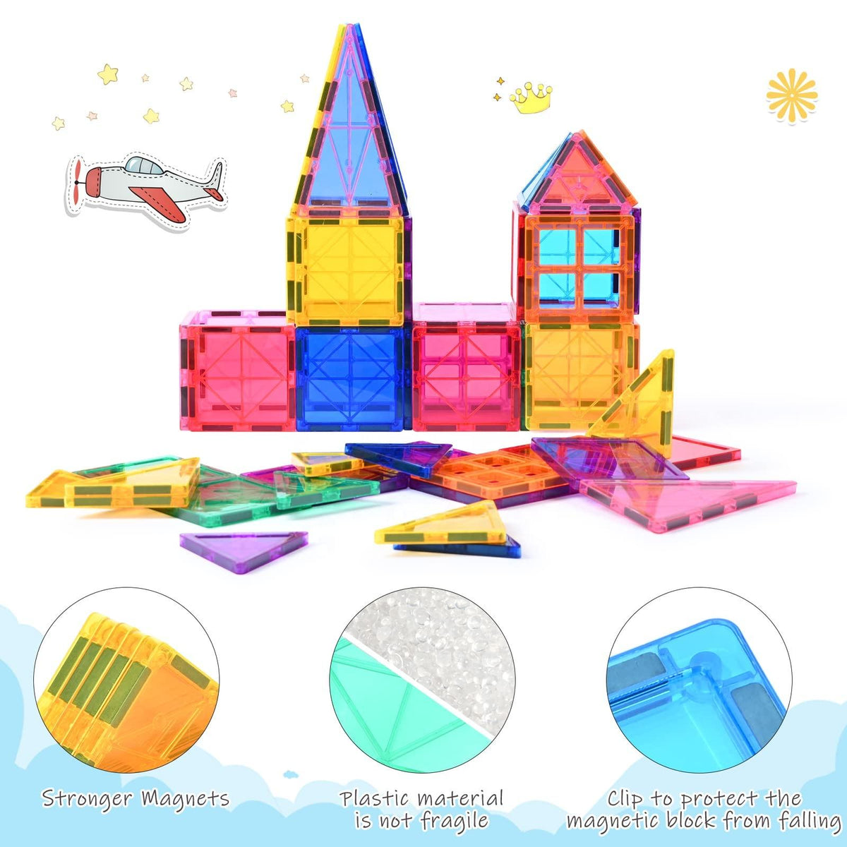 100-Piece Magnetic Building Block Set