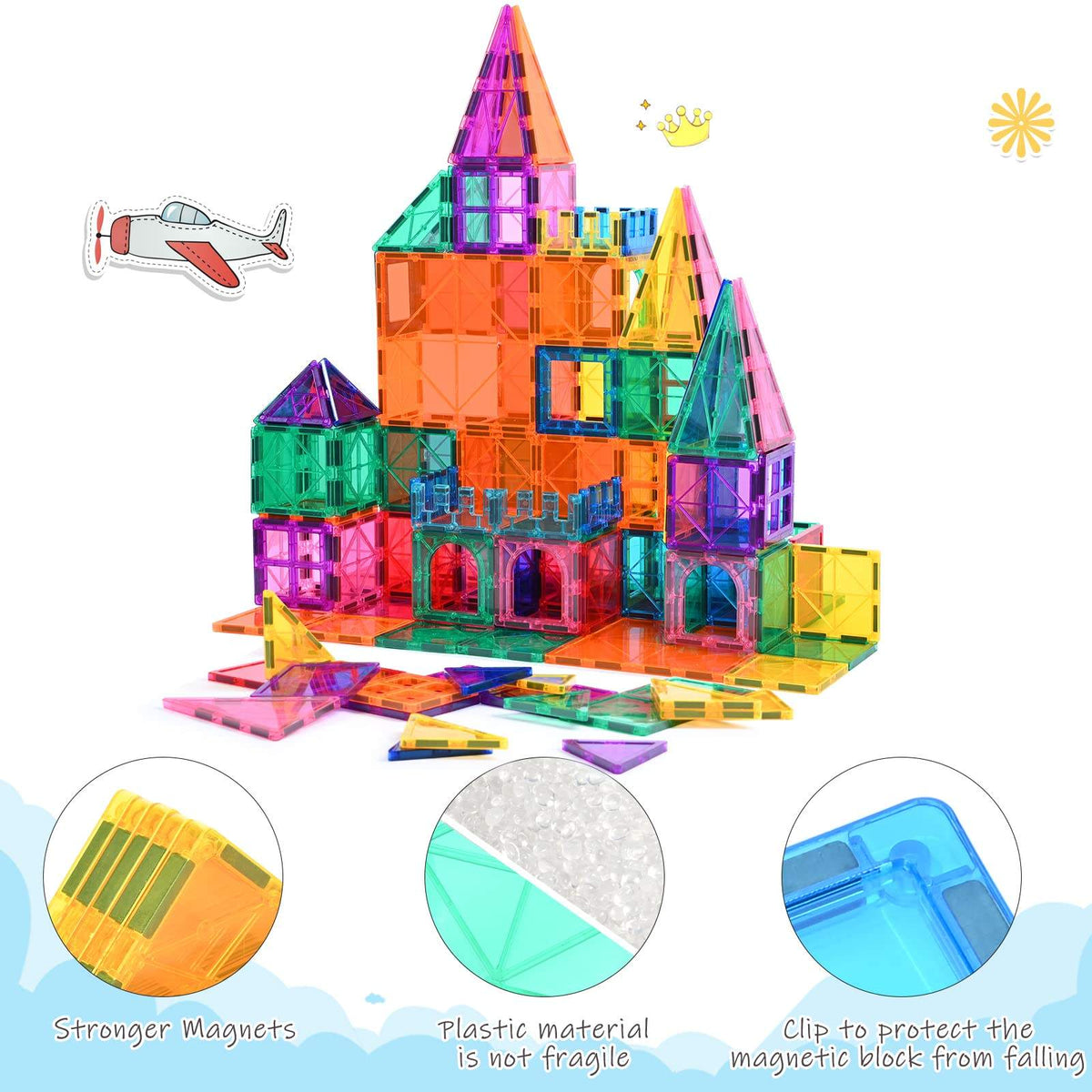 100-Piece Magnetic Building Block Set