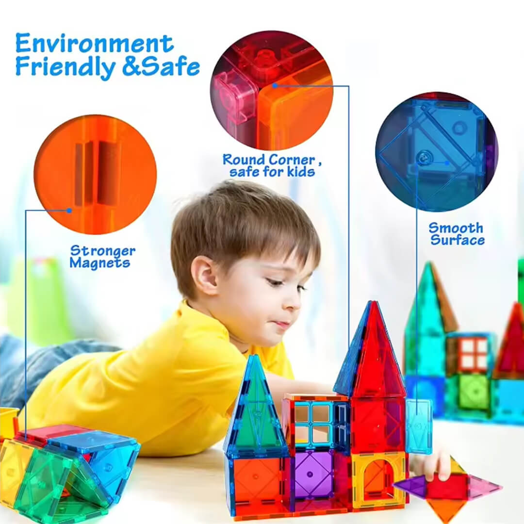 100-Piece Magnetic Building Block Set