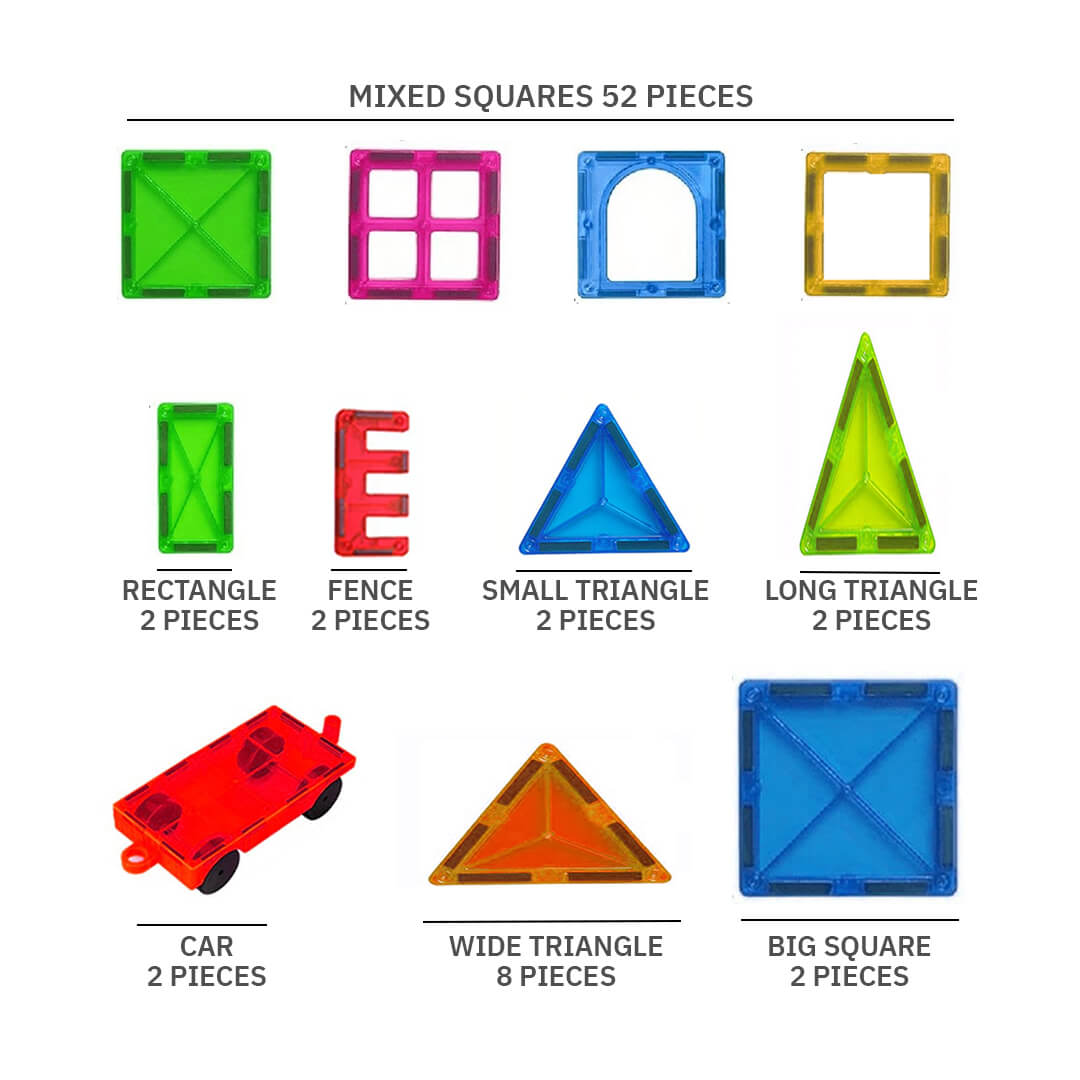 100 pieces colorful geometric magnetic building block pieces