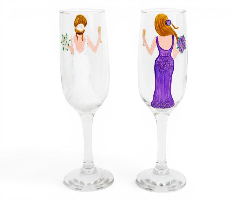 Bridal Flute Champagne Glasses Twin Set