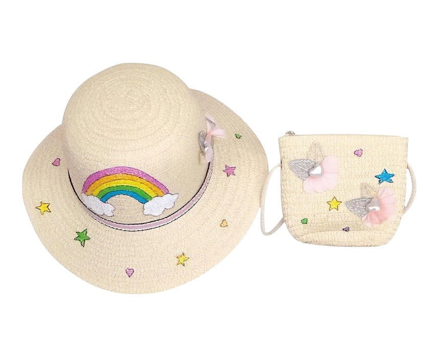 Handpainted Baby Hat and Bag Set