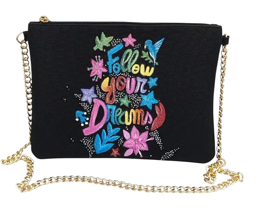 Handpainted Fabric Clutch