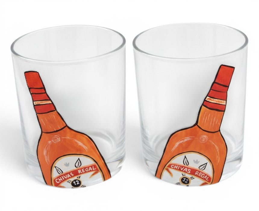 Handpainted Whiskey Glasses