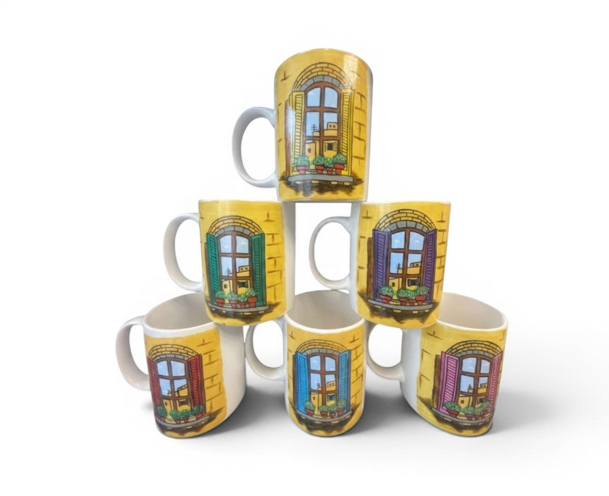 Handpainted White Mug