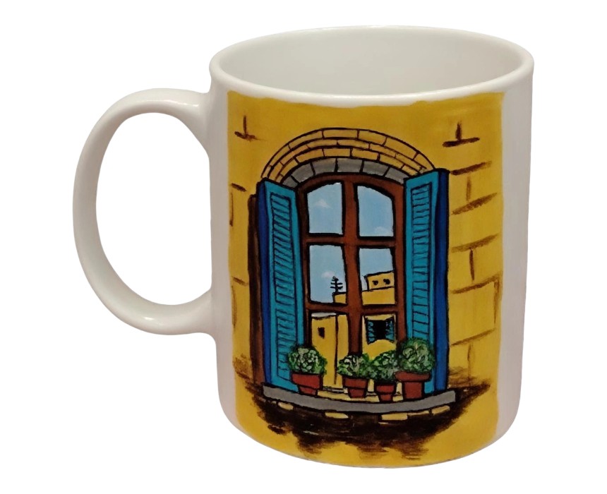Handpainted White Mug