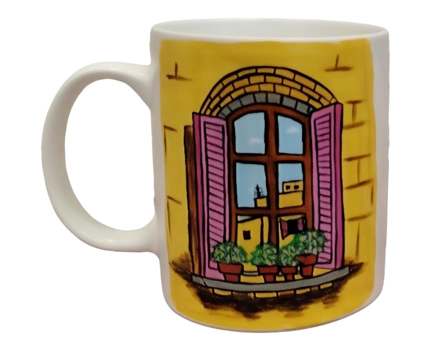 Handpainted White Mug