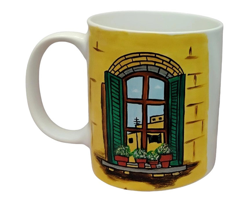 Handpainted White Mug