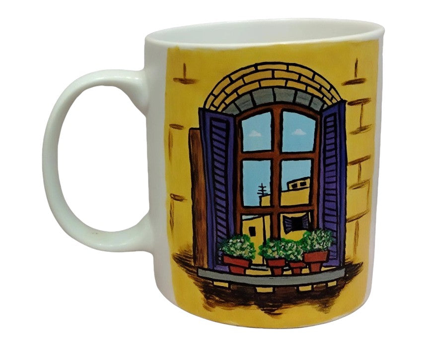 Handpainted White Mug