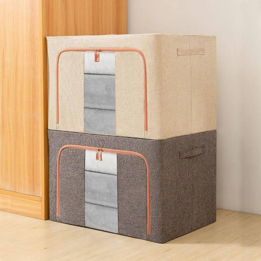 Stackable foldable clothes storage boxes, large capacity