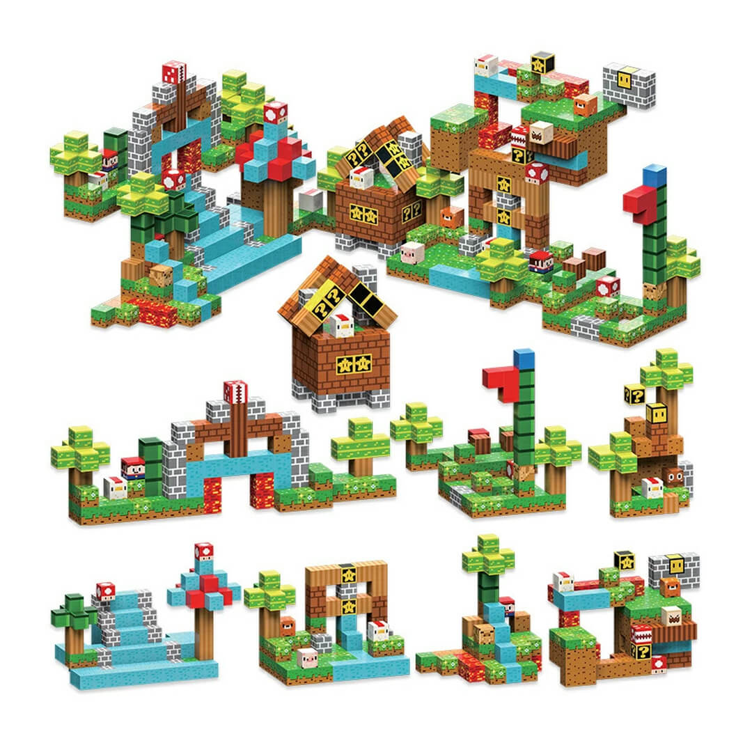 Minecraft magnetic cube construction set for home play and learning