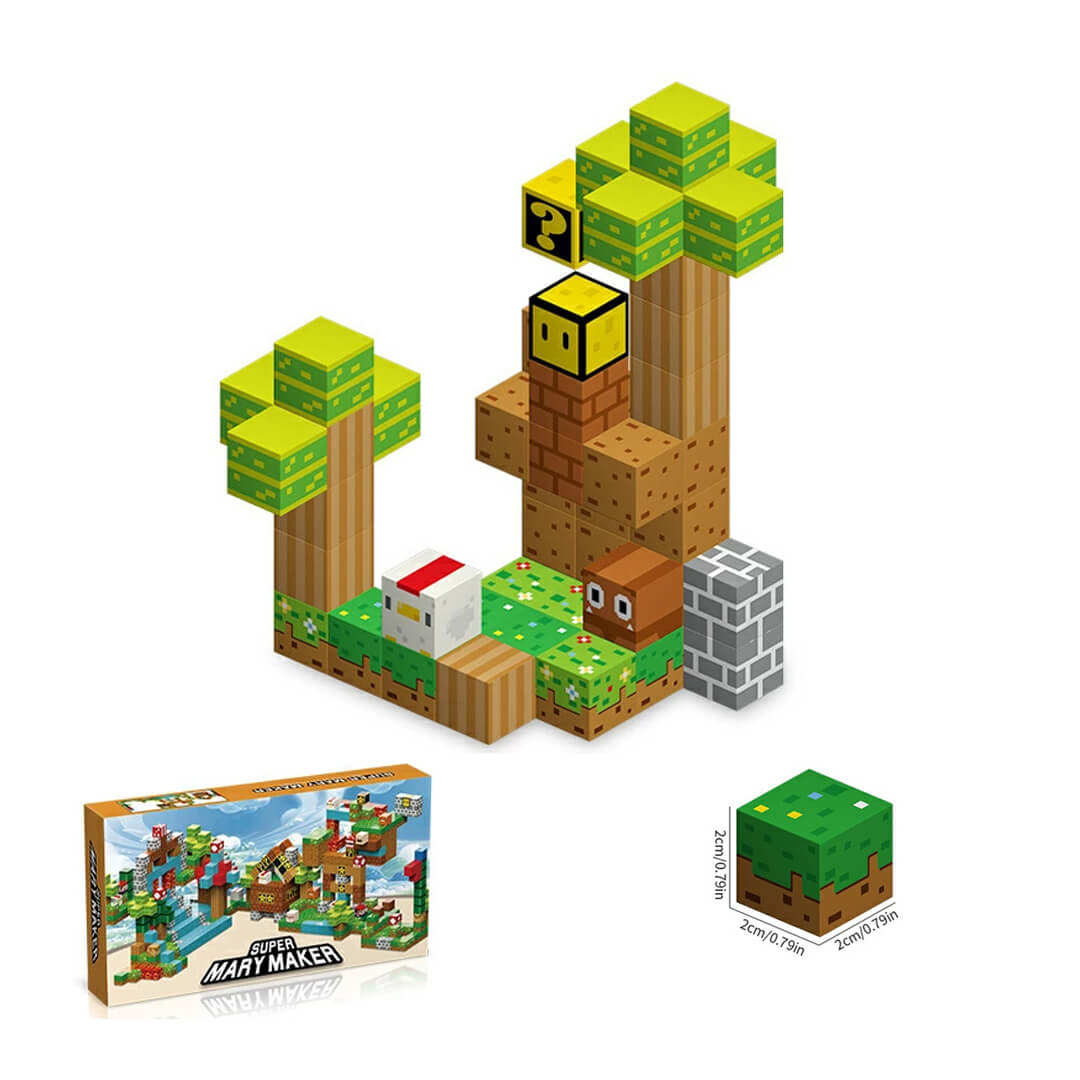 Minecraft-themed magnetic building blocks set 