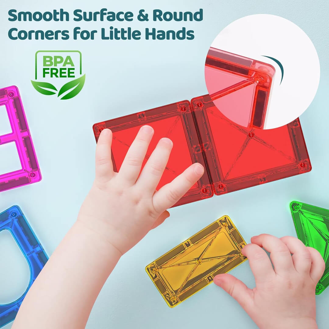 5.5 cm medium magnetic square tiles from 104-piece building set