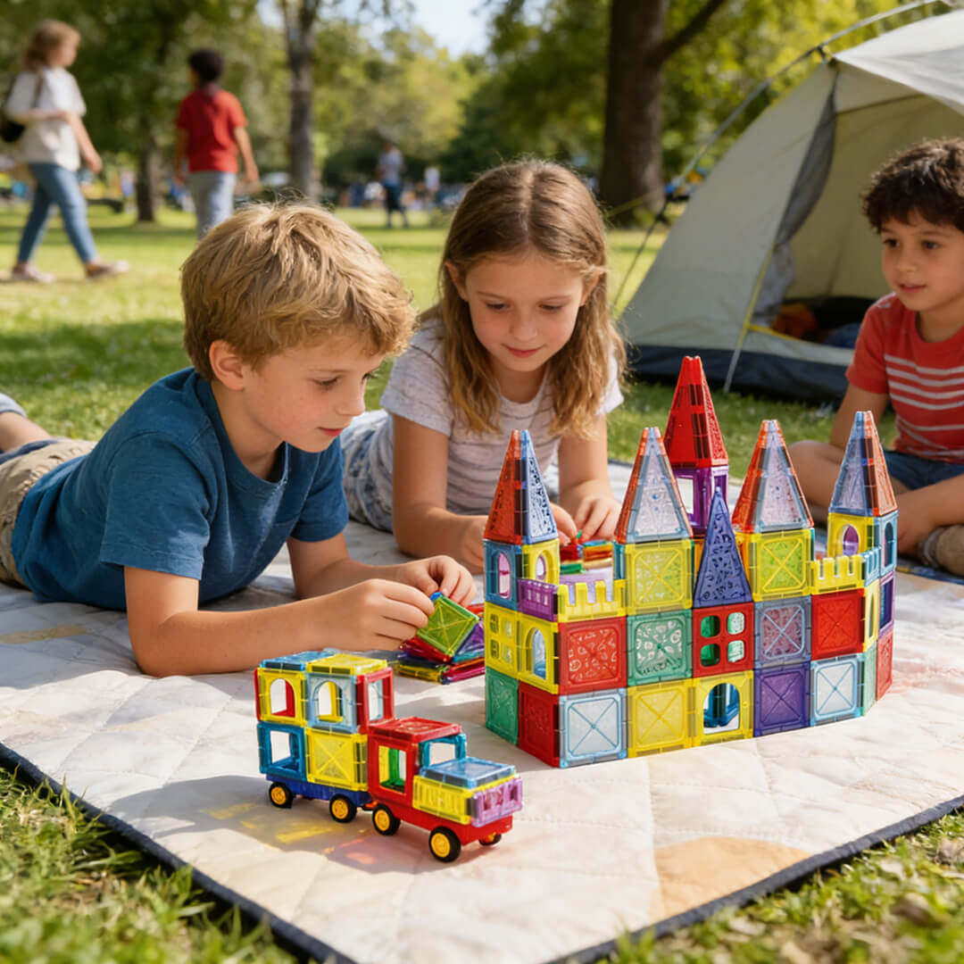 104-Piece Medium-Size Magnetic Building Tiles