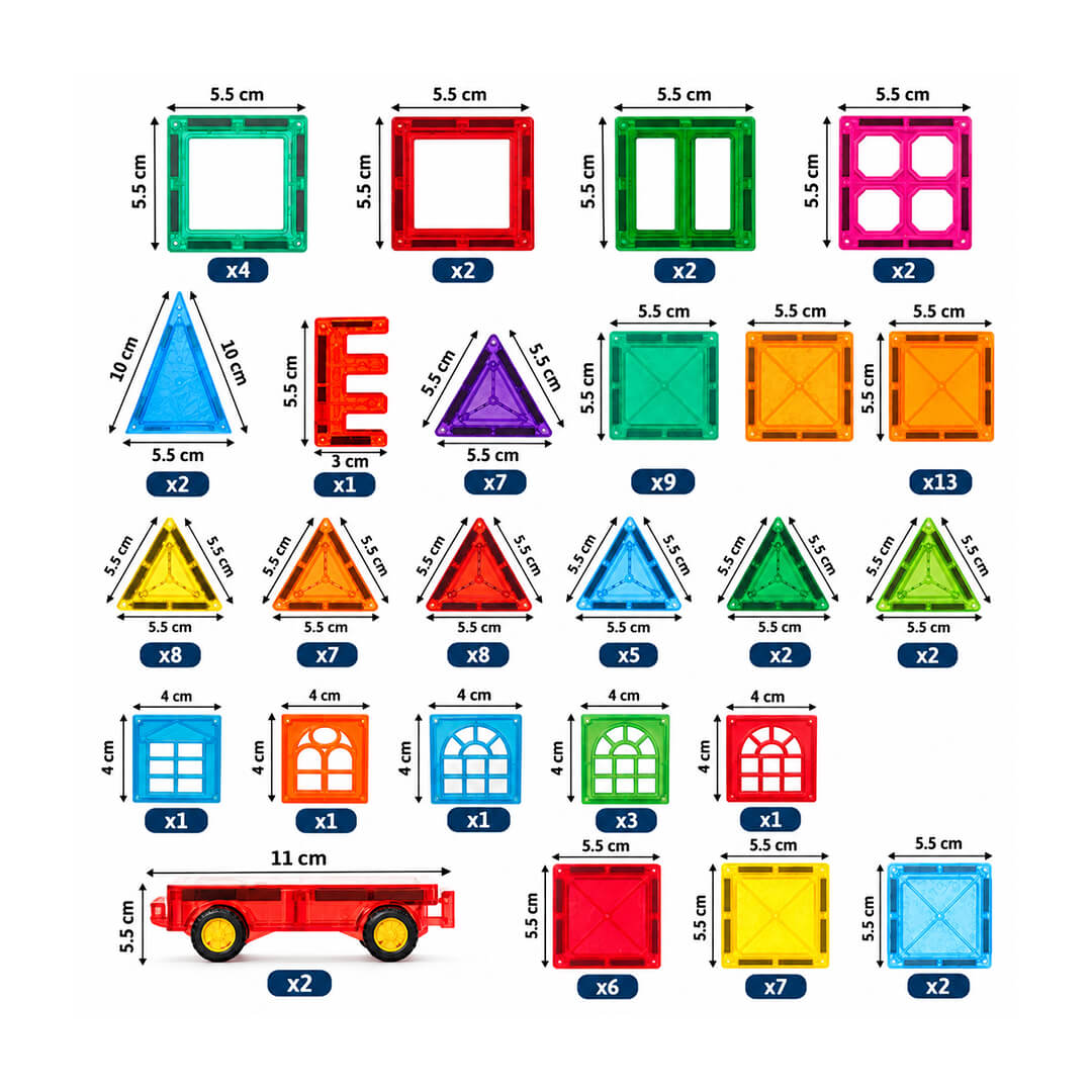 104-piece kids' magnetic blocks, size of each 5.5 cm diameter