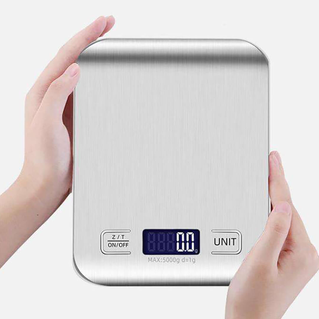 10KG Battery Operated Digital Kitchen Scale - Silver