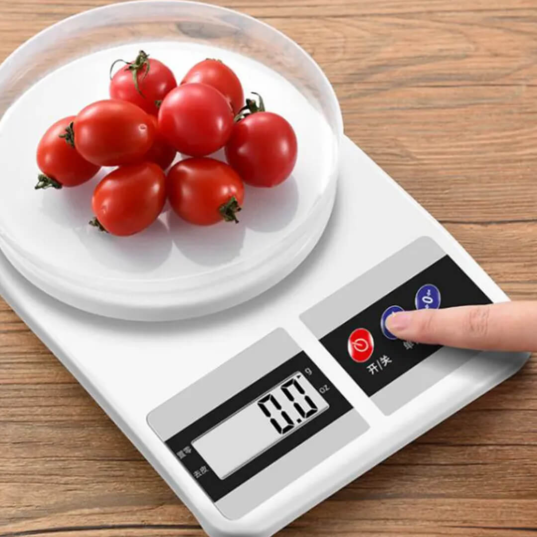10KG Battery Operated Digital Kitchen Scale - White