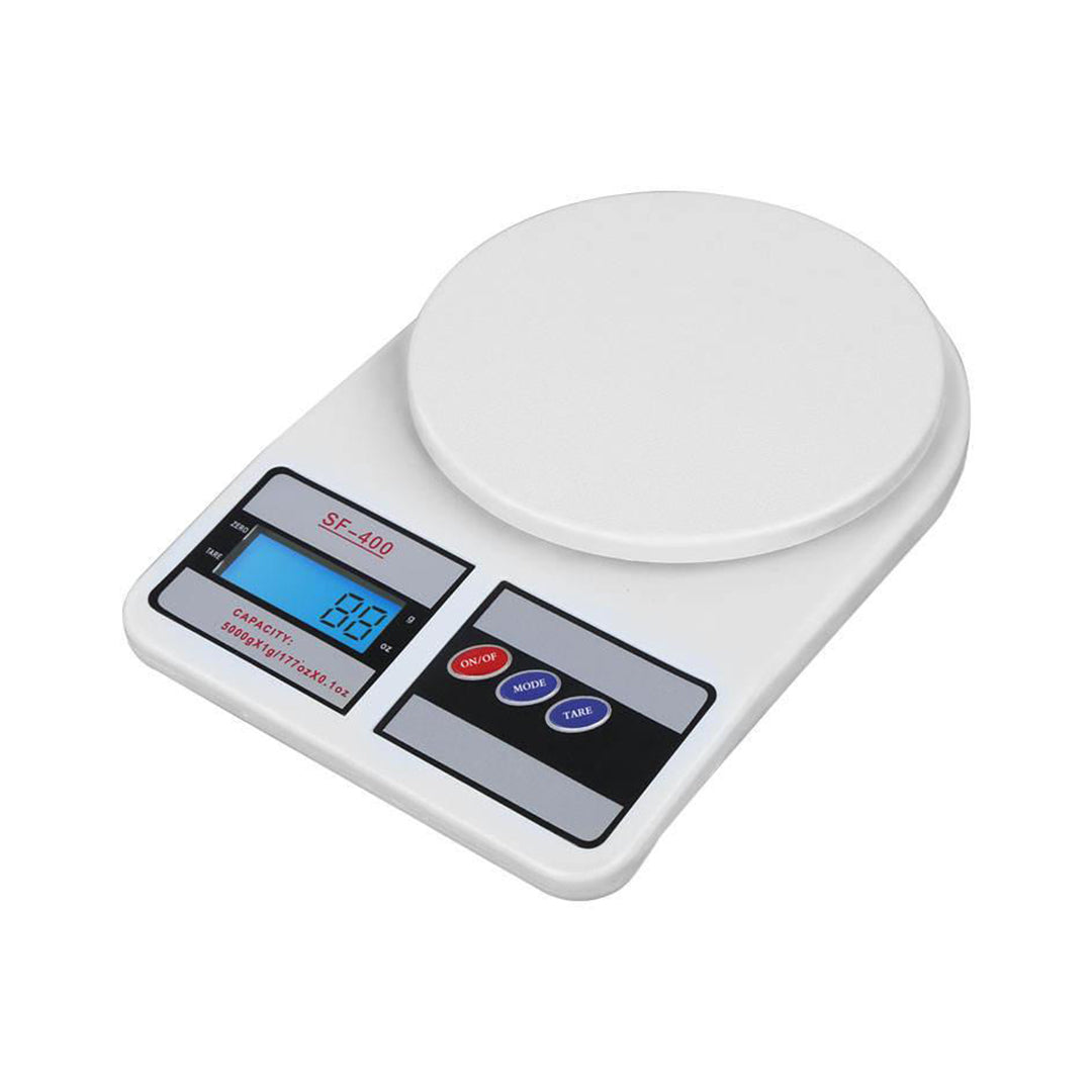 10KG Battery Operated Digital Kitchen Scale - White
