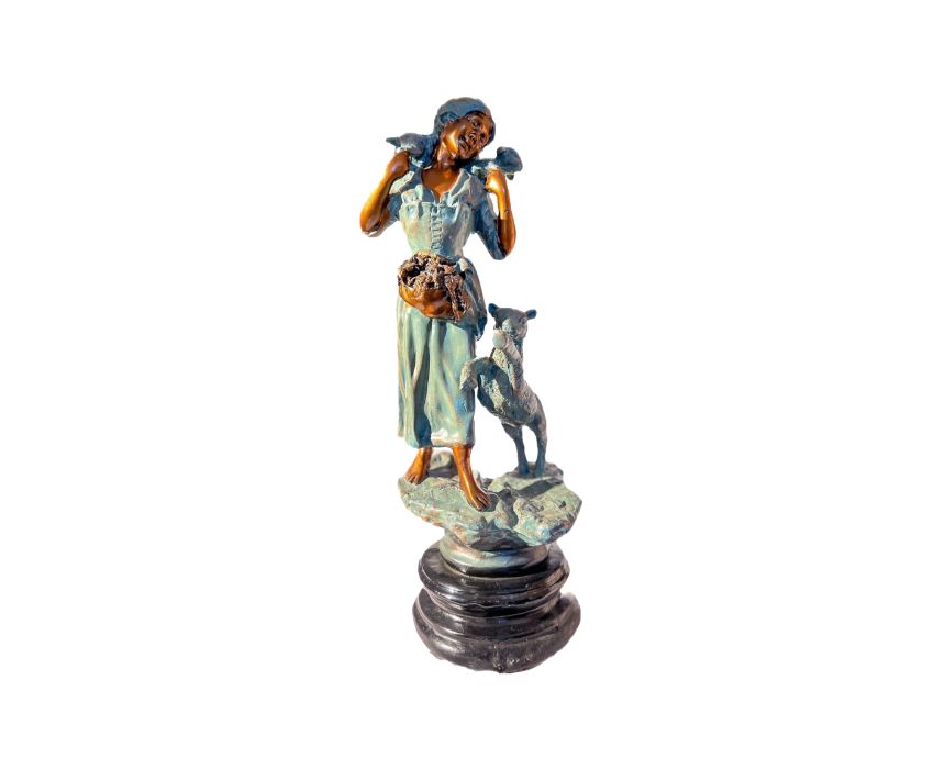 Farmer Girl Bronze Sculpture