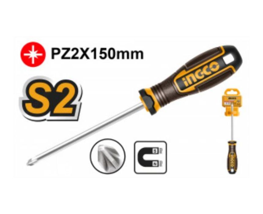 Ingco Screwdriver PZ2 150 mm