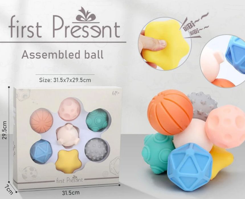 Silicone Rubber Sensory Balls 7 Pcs