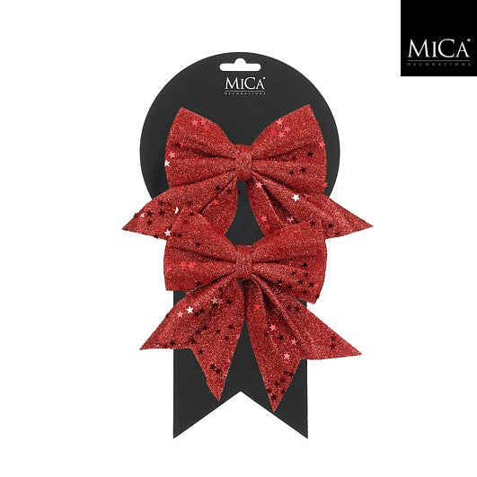 Bow Red 2 Pieces 12x13 cm
