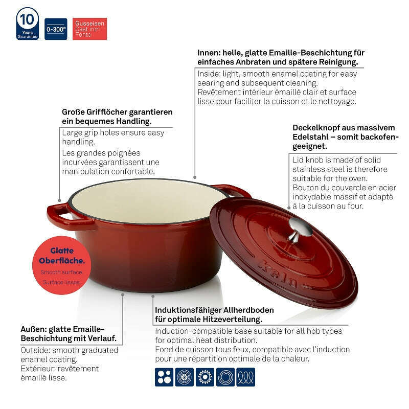 Red Roasting Tray Calido - 3.8L Dutch Ovens Red Roasting Tray Calido - 3.8L Red Roasting Tray Calido - 3.8L Kela