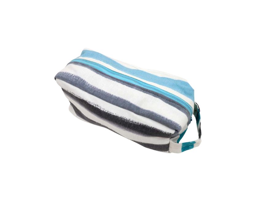 Handmade Hand Pouch in Blue Stripes