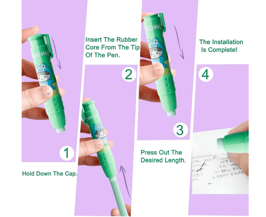 Retractable Pen Shaped Eraser Set