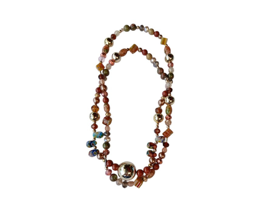 Golden Oriental Bead Necklace